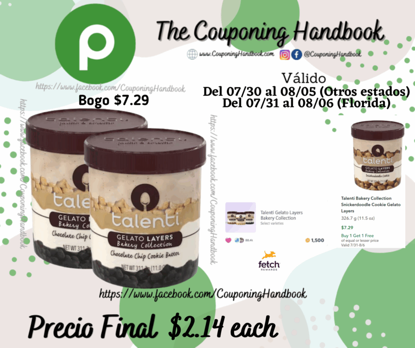 Talenti Gelato Layers, Chocolate Chip Cookie Batter por $2.14