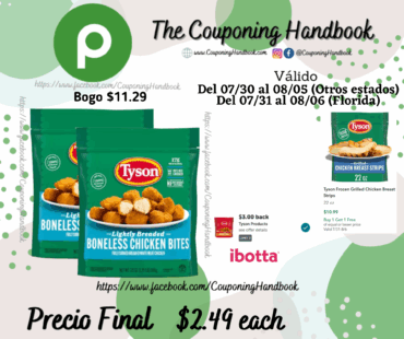 Tyson Frozen Lightly Breaded Boneless Chicken Bites por $2.49