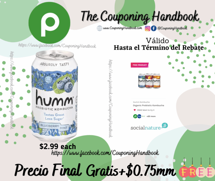 Humm Probiotic Blueberry Mint Kombucha Gratis