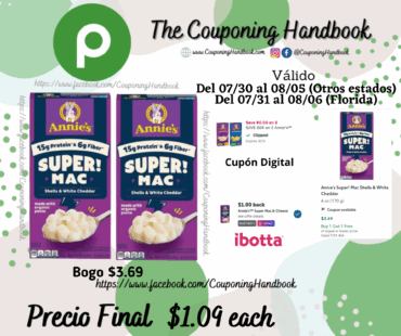 Annie’s Super! Mac Shells & White Cheddar 6 oz por $1.09