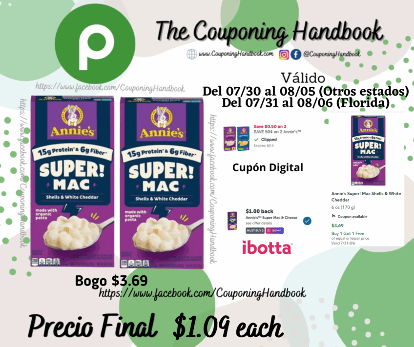 Annie’s Super! Mac Shells & White Cheddar 6 oz por $1.09