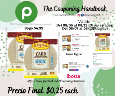 Old El Paso Carb Advantage Tortilla Rounds por $0.25