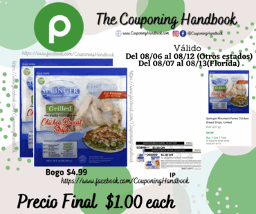 Springer Mountain Farms Chicken Breast Strips, Grille por $1.00