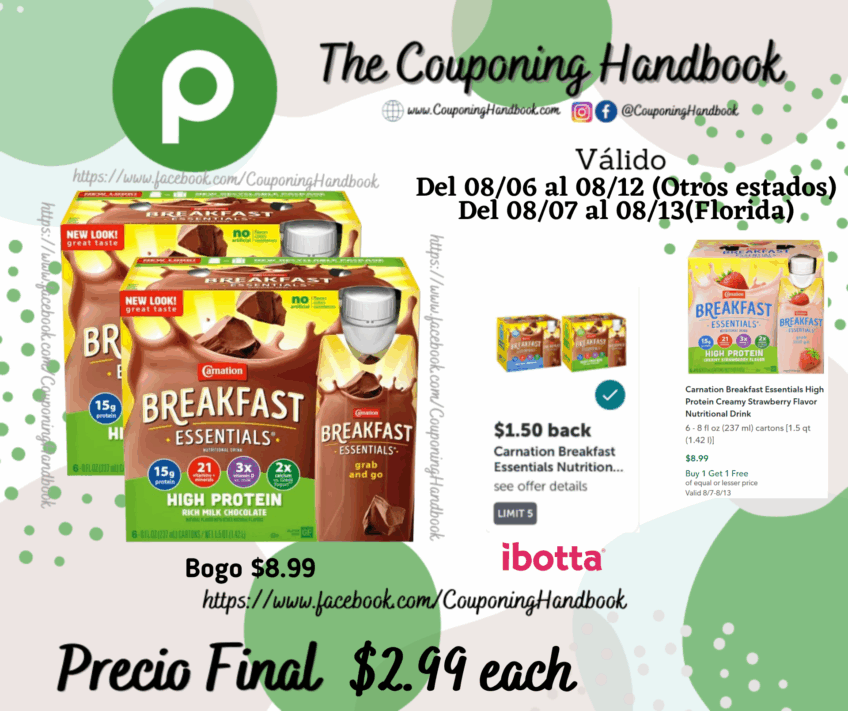 Carnation Breakfast Essentials High Protein Nutritional Drink por $2.99