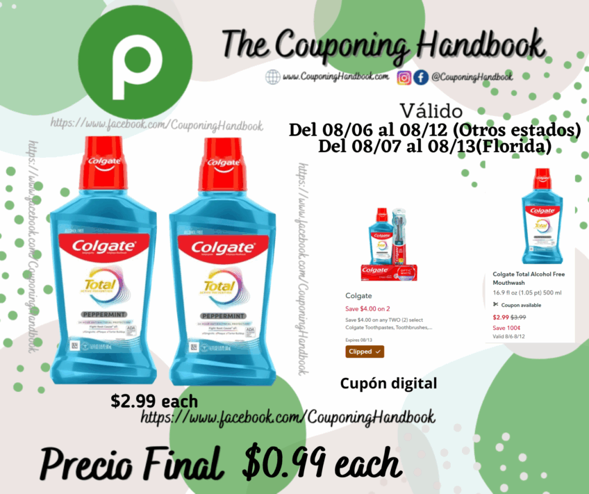 Colgate Total Alcohol Free Mouthwash por $0.99