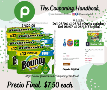 Bounty Paper Towels Select-A-Size, 6 Count 6 ct por $7.50