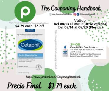 Cetaphil Gentle Cleansing Bar por $1.79