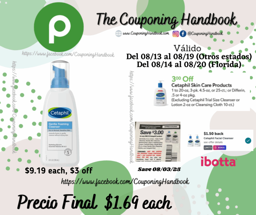 Cetaphil Gentle Foaming Cleanser por $1.69