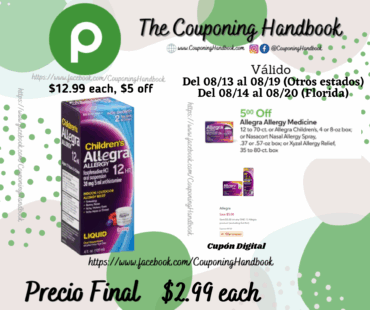 Allegra Allergy Relief, Indoor/Outdoor, Berry Flavor, Children’s, Liquid por $2.99