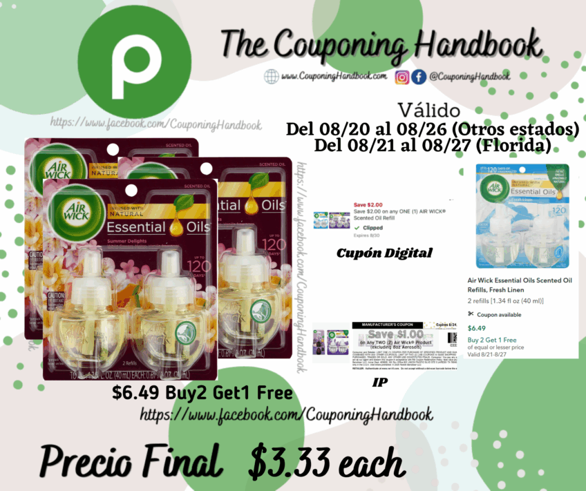 Air Wick Scented Oil Refill Essential Oils por $3.33