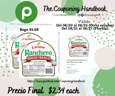 Cacique Ranchero Cheese, Part Skim Milk, Queso Fresco por $2.34