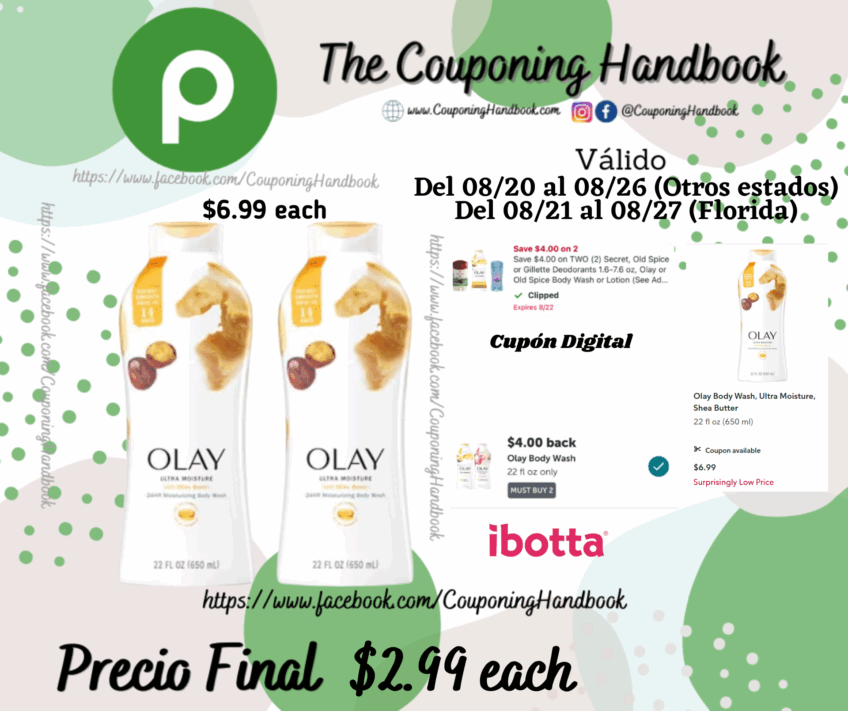 Olay Body Wash, Ultra Moisture por $2.99