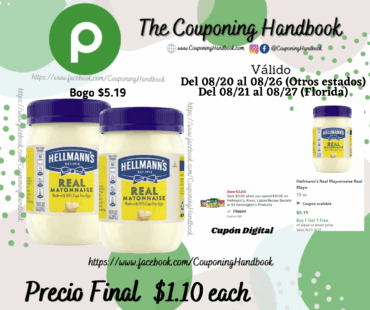 Hellmann’s Real Mayonnaise Real Mayo 15 oz por $1.10