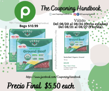 Verde Beef, Organic, Ground 16 oz por $5.50