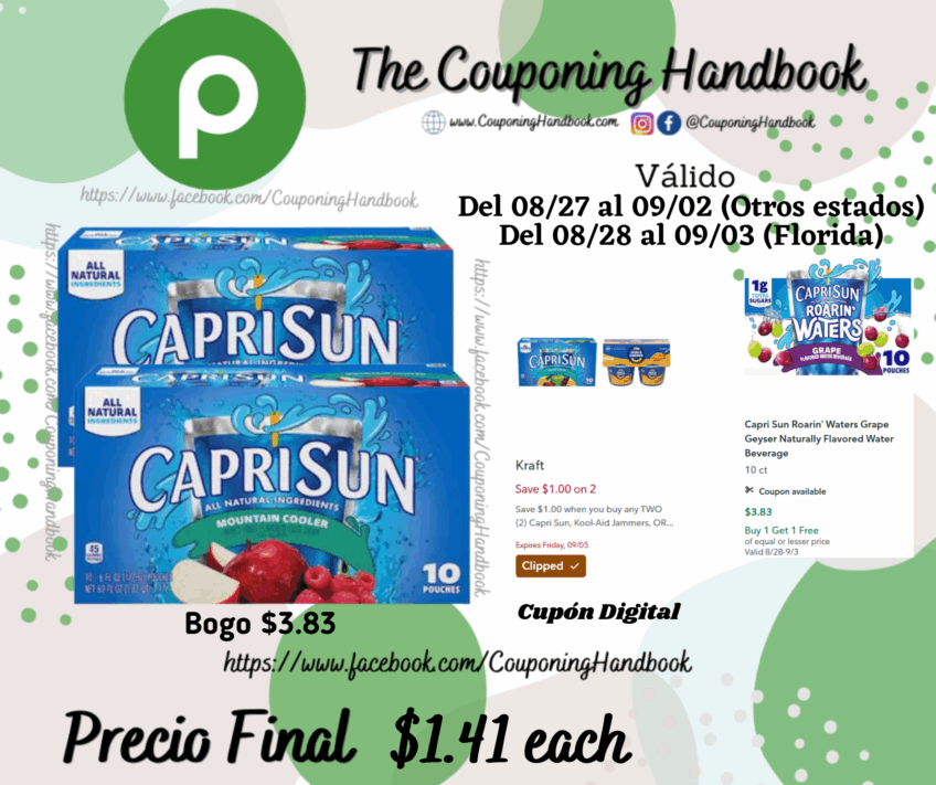 Capri Sun Juice Drink, Mountain Cooler por $1.41