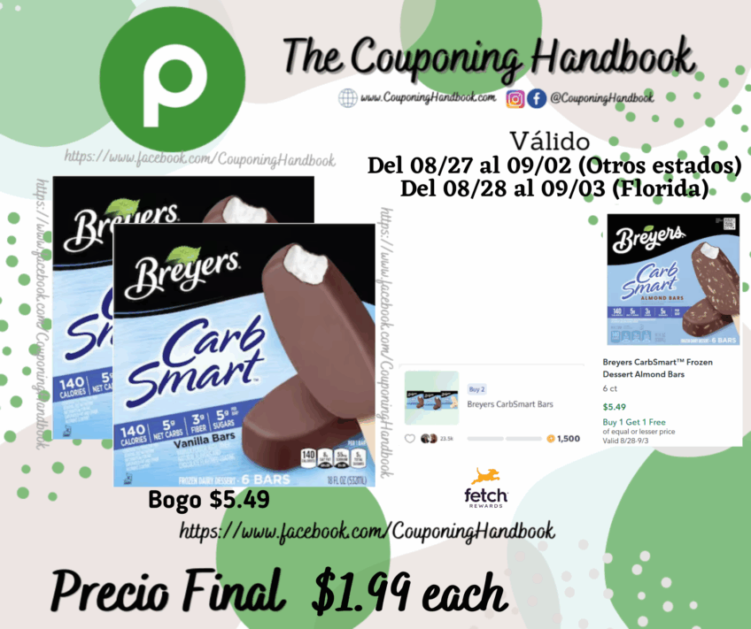 Breyers CarbSmart™ Frozen Dairy Dessert Vanilla Bars 6 ct por $1.99