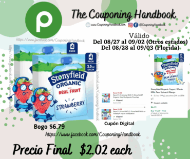 Stonyfield Organic Yogurt por $2.02
