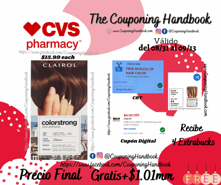 Clairol ColorStrong Zero Ammonia Permanent Hair Color Gratis