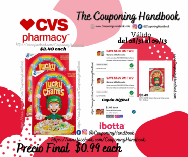 Lucky Charms Cereal 10.5 oz por $0.99