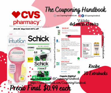 Productos Schick por $0.99