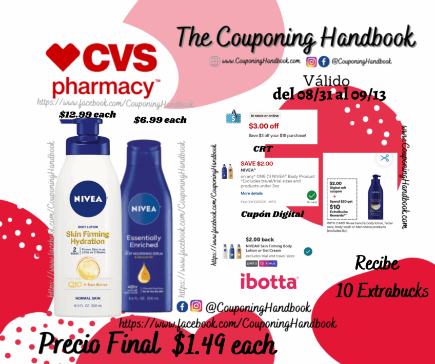 Productos Nivea por $1.49