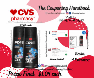 AXE Deodorant Body Spray por $1.04