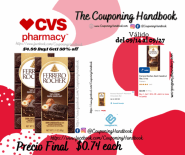 Ferrero Rocher, White Hazelnut Bar, 3.1 oz por $0.74