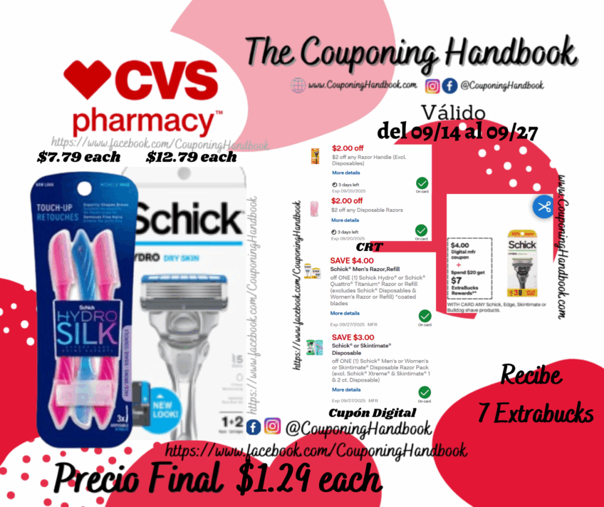 Schick Hydro Razor por $1.29