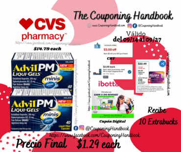 AdvilPM Liqui-Gel Minis, 40 CT por $1.29