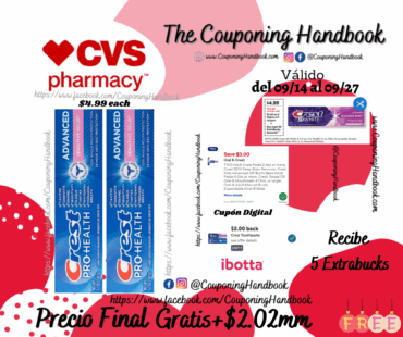02 Crest Pro-Health Advanced Anticavity Fluoride Toothpaste, Sensitive Relief, 5.1 OZ Gratis mas Ganancia