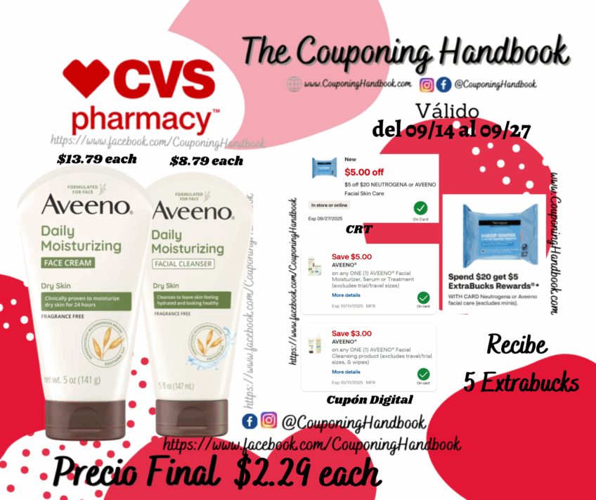 Productos Aveeno por $2.29