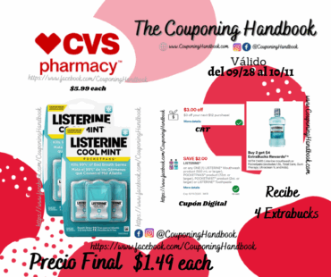 Listerine Pocketpaks Breath Strips, Cool Mint, 24 count, 3 Pack por $1.49