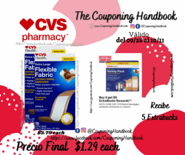 CVS Flexible Fabric Antibacterial Bandages por $1.79