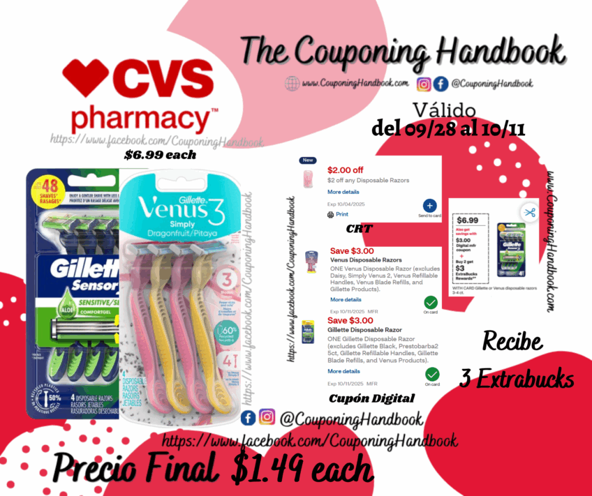 Gillette Disposable por $1.49