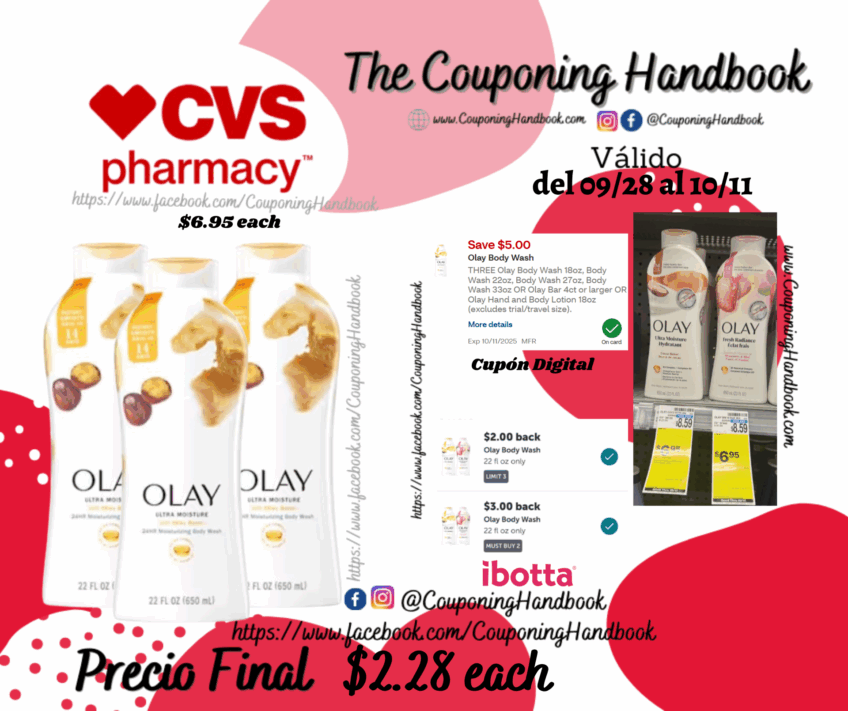 Olay Body Wash 22 fl oz por $2.28