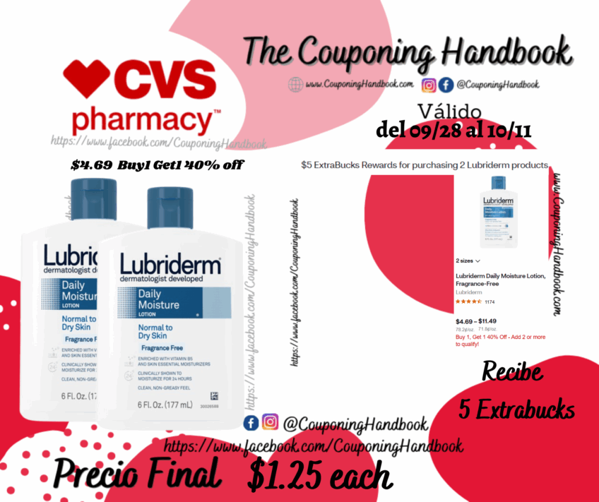 Lubriderm Daily Moisture Lotion, Fragrance-Free, 6 Ounces por $1.25