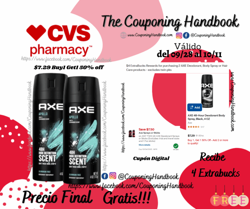 02 AXE Deodorant Body Spray Gratis