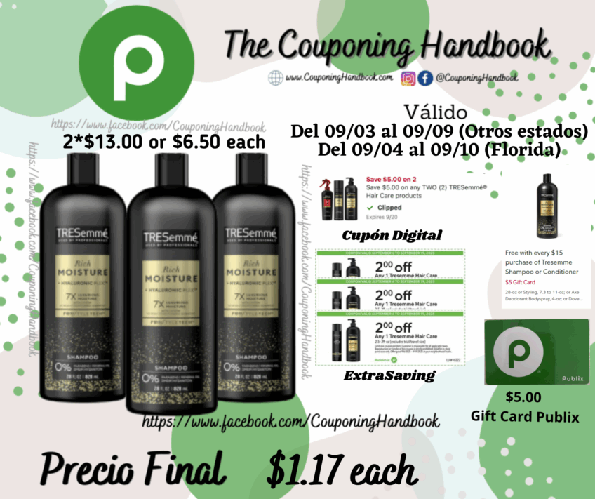 TRESemmé Shampoo por $1.17