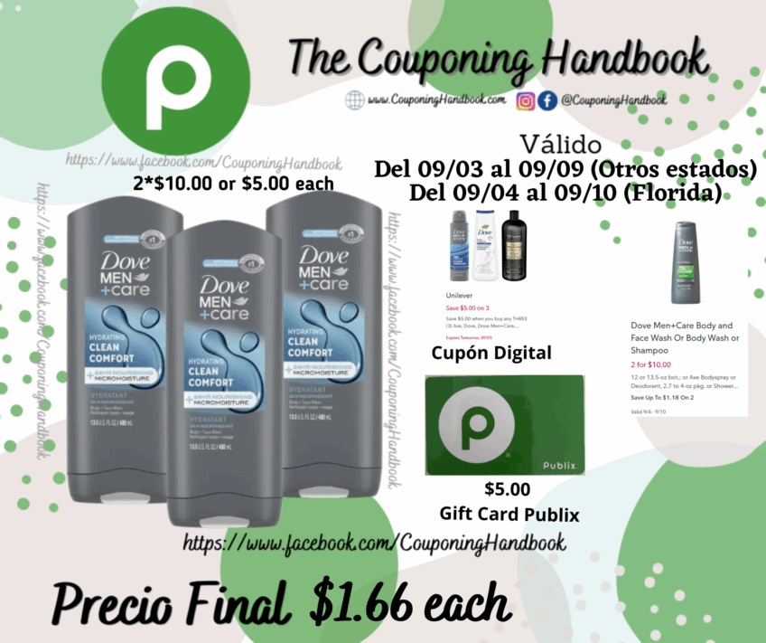 Dove Body Wash por $1.66