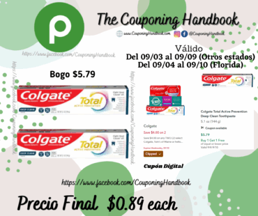 Colgate Total Active Prevention Deep Clean Toothpaste 5.1 oz por $0.89