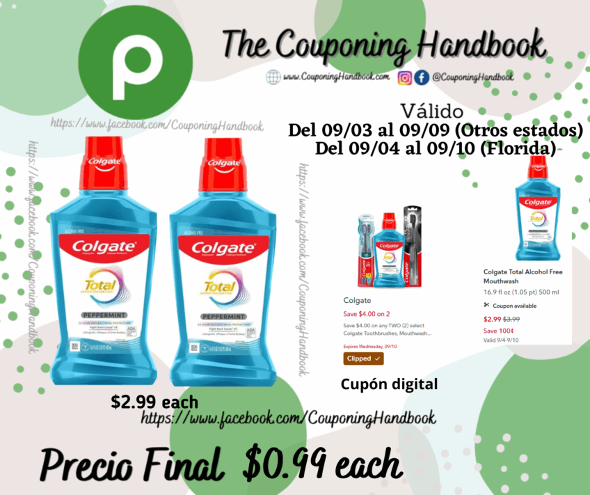 Colgate Total Alcohol Free Mouthwash por $0.99