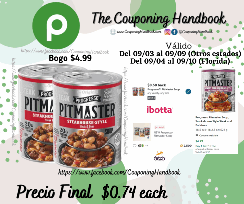 Progresso Pitmaster Steakhouse Style Steak & Bean Soup por $0.84