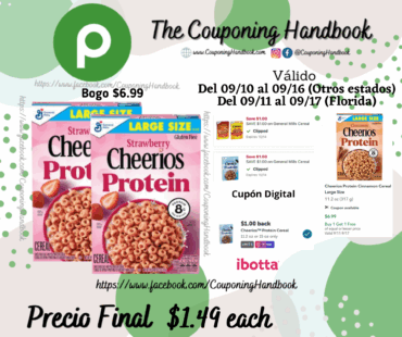 Cheerios Protein Strawberry Cereal Large Size 11.2 oz por $1.49