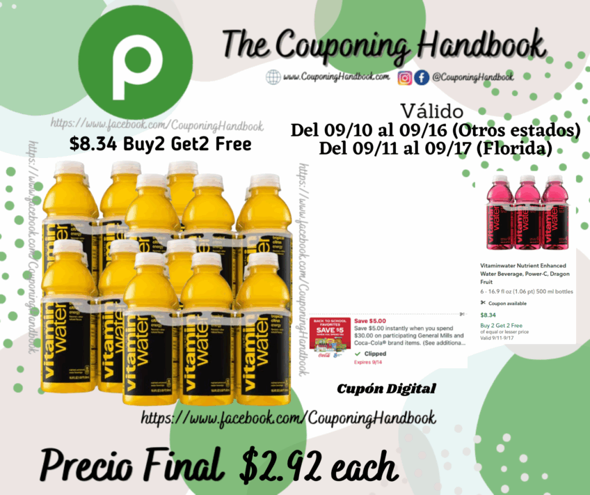 Vitaminwater Nutrient Enhanced Water Beverage por $2.92