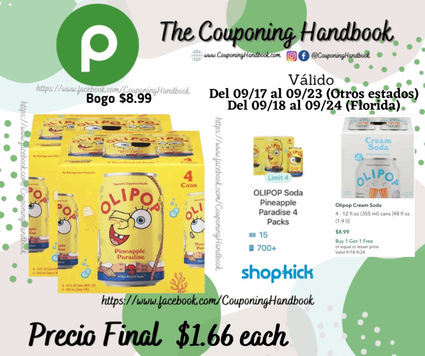 OLIPOP Pineapple Paradise Soda por $1.66