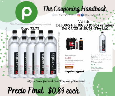 Essentia Purified Water, Ionized Hydration 50.7 fl oz por $0.89