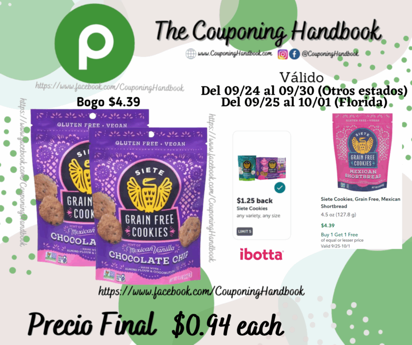 Siete Cookies Grain Free por $0.94