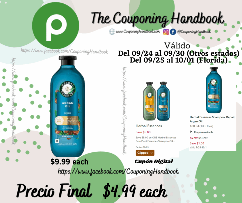 Herbal Essences Shampoo, Repair, Argan Oil 400 ml por $4.99