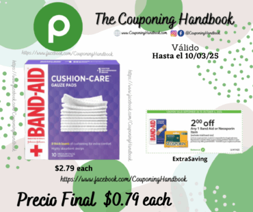 BAND-AID Cushion Care Gauze Pads por $0.79