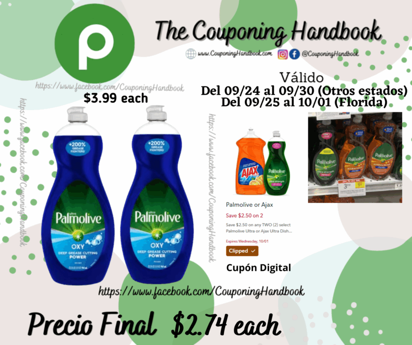 Palmolive Ultra Oxy Plus Dishwashing Liquid Dish Soap 32.5 fl oz por $2.74